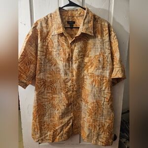 Van Heusen Orange Leaf Print Shirt